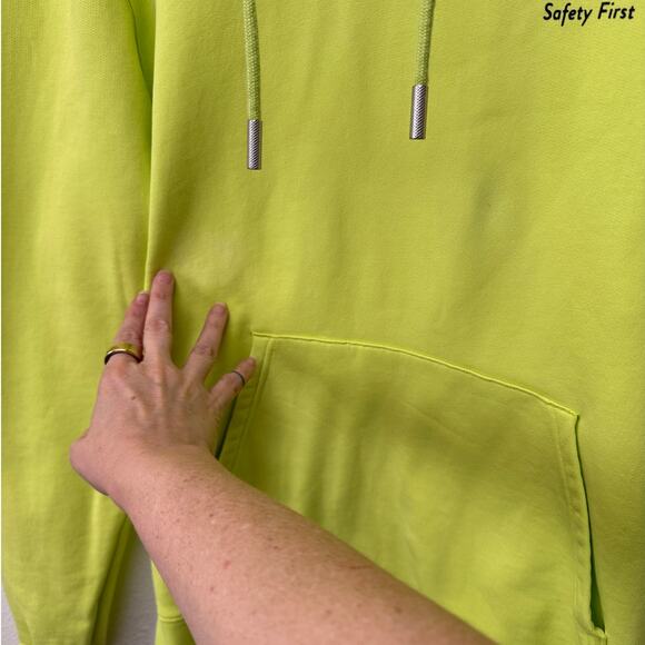 Off-White Contracting Graphic Print Hoodie Lime/Yellow Unisex S - Picture 3 of 15